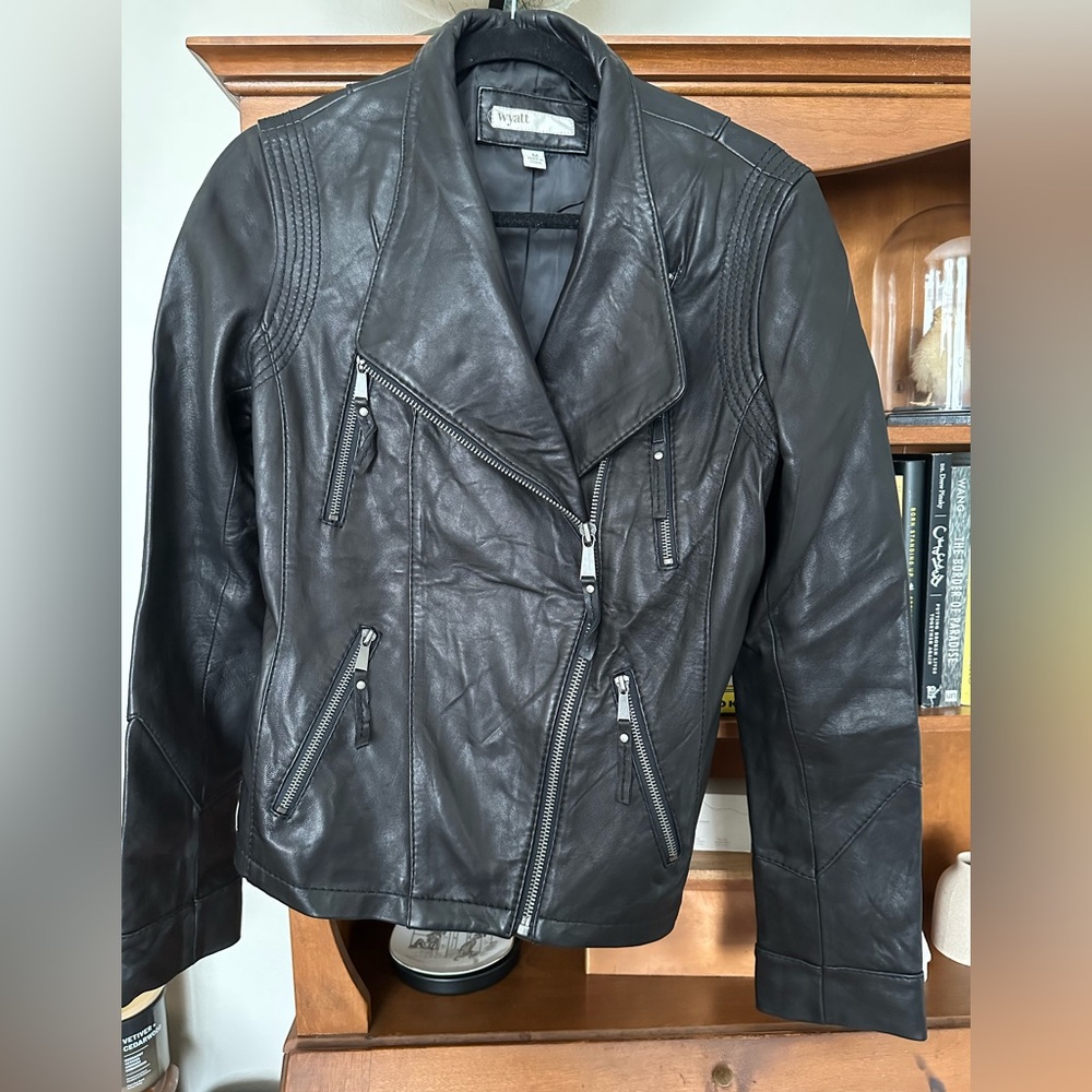 Wyatt black leather jacket.